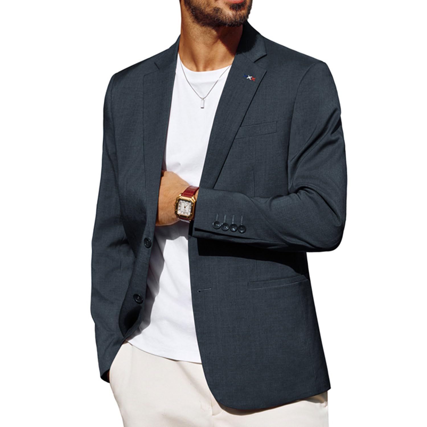 PJ PAUL JONES Sakko Sportieve blazer voor heren, regular fit, modern, effen, vrije tijd, business, kostuumjas, jeansblauw, L