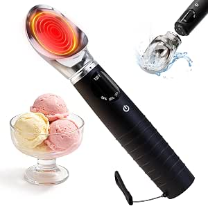 ORGMASTER Rechargeable Heated Ice Cream Scoop with 4 Heat Levels