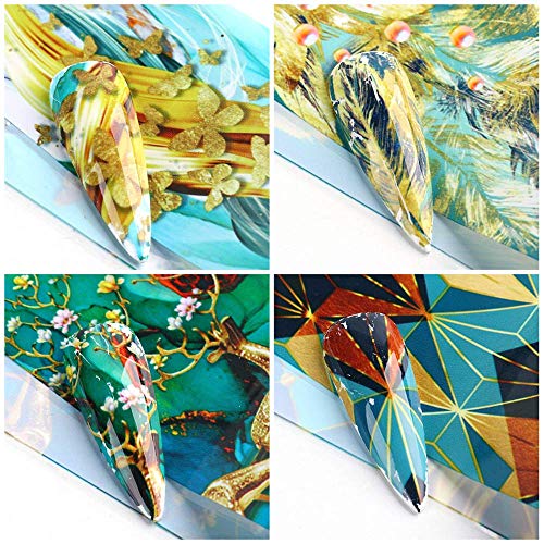 Marble Nail Art Foils Transfer Stickers Nail Art Supplies Foil Transfers Decals Marble Nail Foil Adhesive Sticker Starry Sky Paper For Women Girls Nail Art Decoration Diy Manicure Design #TOP3