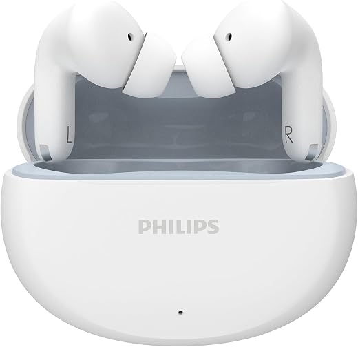 Philips TAT1269 Bluetooth Truly Wireless in Ear Earbuds with mic, 13mm Drivers, BT 5.4, 40H Playtime, IPX5, Fast Charging,...