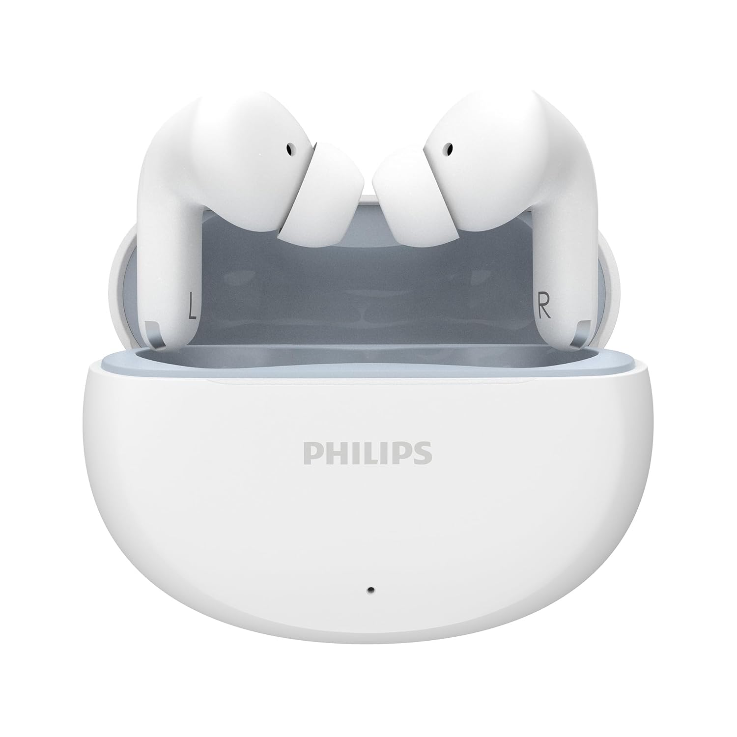 PHILIPS TAT1269 Bluetooth Truly Wireless in Ear Earbuds with mic, 13mm Drivers, BT 5.4, 40H Playtime, IPX5, Fast Charging, Touch Controls, Voice Assistant, Mono Mode, LED Indicator (Bright White)