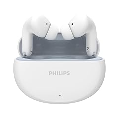 PHILIPS TAT1269 True Wireless in-Ear Earbuds with Mic, 13mm Drivers, BT 5.4, 40H Playtime, IPX5, Fast Charging, TouChannel Controls, Voice Assistant, Mono Mode, LED Indicator (White)