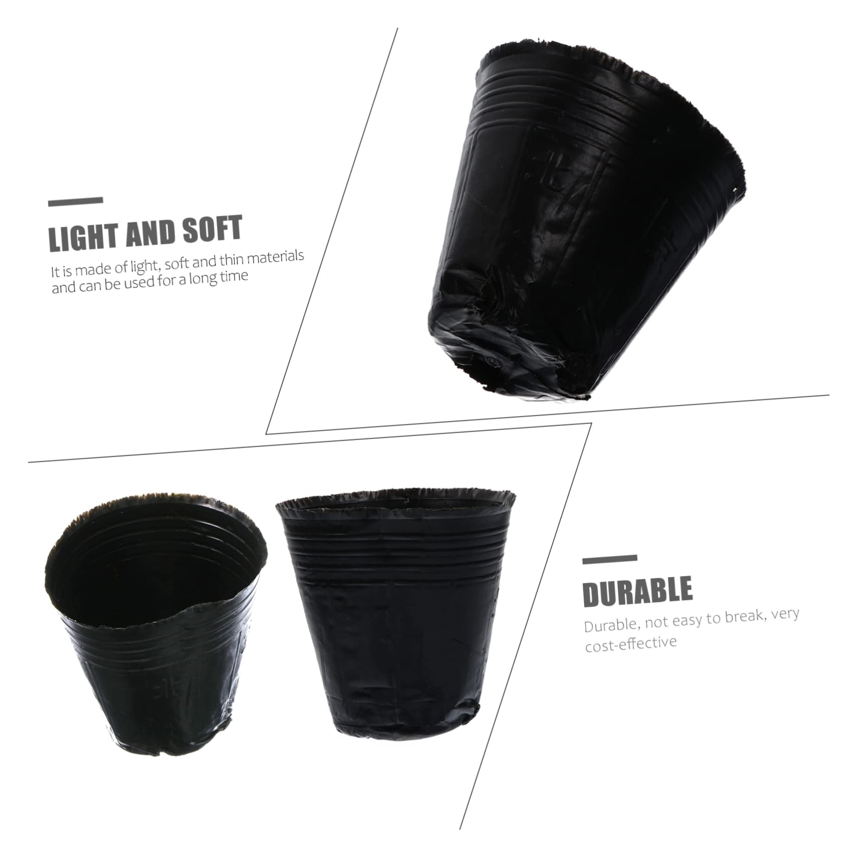 Hemobllo 500 pièces Pots de Nutrition pour Plantes Contenants de Repiquage avec Drainage Godets de Culture Jardinage Lot