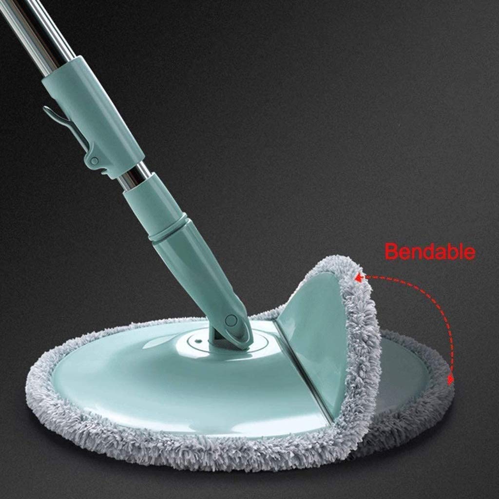 Balai Essoreuse Automatique Balai à Franges Avec Seau Et Essoreuse - Poignée Inox, Tête Rotative 360°, Microfibre, Pour Tous Sols Nettoyage Sols Facile Sans Se Baisser