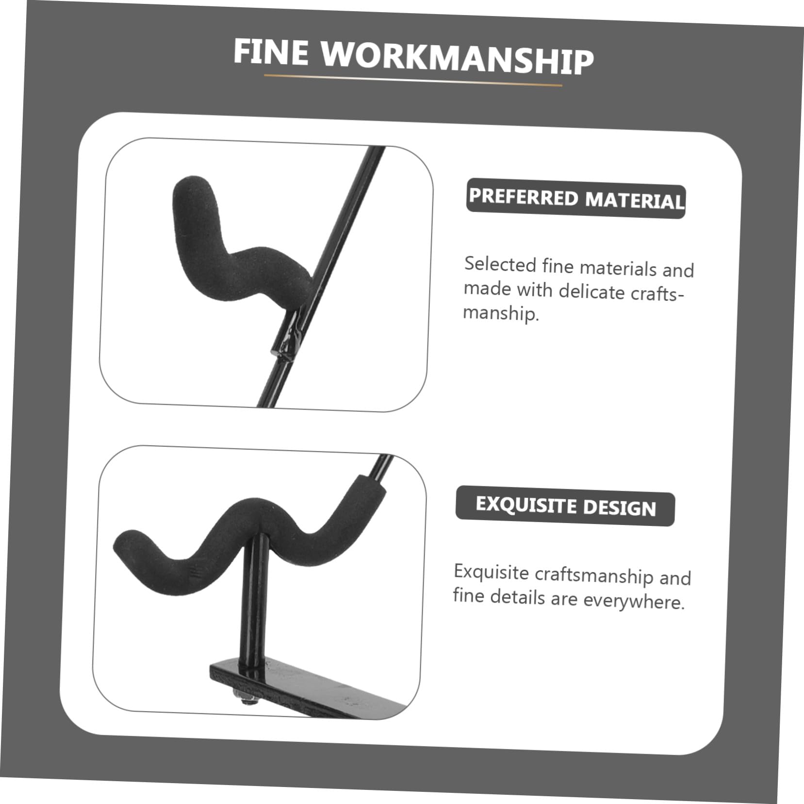 Eisenflötenständer aus Eisen mit Schaumstoff, Schwarz | Flöte, Ausstellungsständer für Zuhause, Einfache Verarbeitung, zur Aufbewahrung und Präsentation