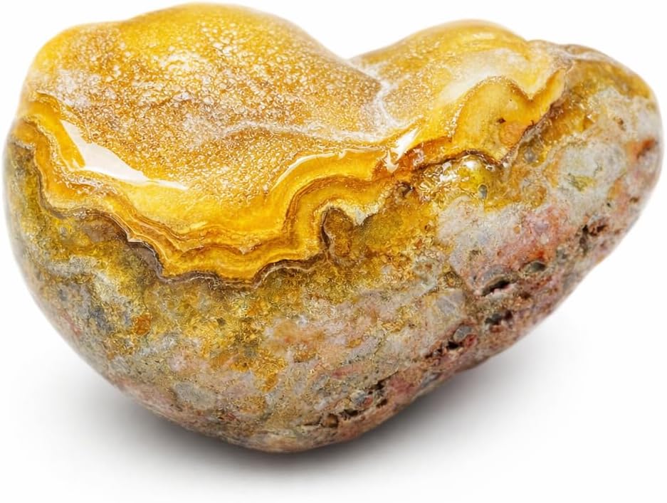 Banded Yellow Agate Crystal: Botryoidal Solar Plexus Stone