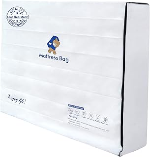 Mattress Bags for Moving and Storage,6 Mil Waterproof Zippered Mattress Bag Queen Size, Extra Thick Tear & Puncture Resistance, Heavy-Duty Mattress Moving Supplies