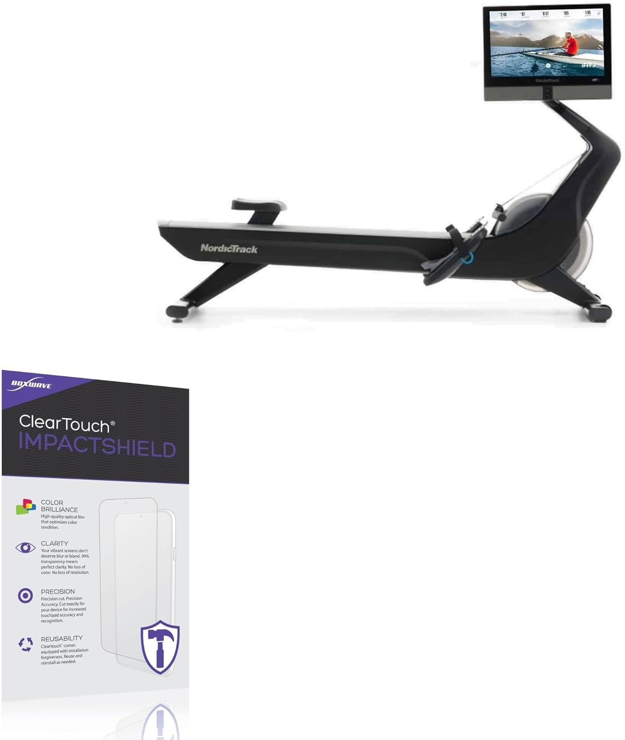 BoxWave Screen Protector Compatible with NordicTrack New RW900 Rower NTRW19425 – ClearTouch ImpactShield (2-Pack), Impenetrable Screen Protector Flexible Film