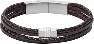 Fossil Bracciale Da Uomo in pelle con chiusura magnetica