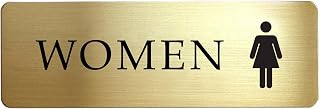 Brass Women Restroom Sign that shines like gold、Made in Japan.