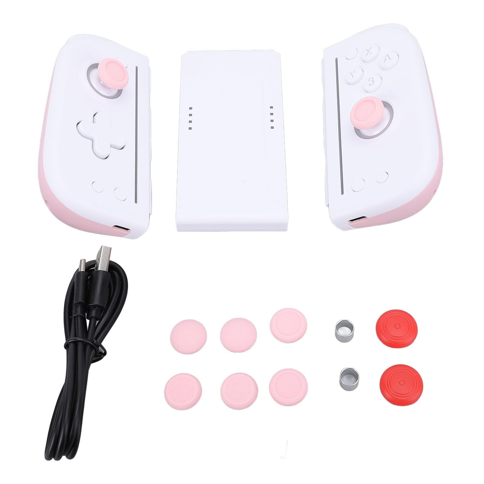 CFTGIW Controlador de Juegos Botones Mecánicos RGB 6 Ejes Sensor de Movimiento Consola de Juegos de Vibración Blanco Azul Características del Diseño del Controlador de Consola de Inalámbrico (#11)