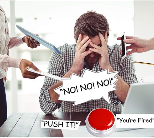 Miniatura 3 de Botón grabable, botón de grabación parlante, botón fácil de grabar por voz 30S, botón de efecto de sonido con reproducción (rojo y plateado)