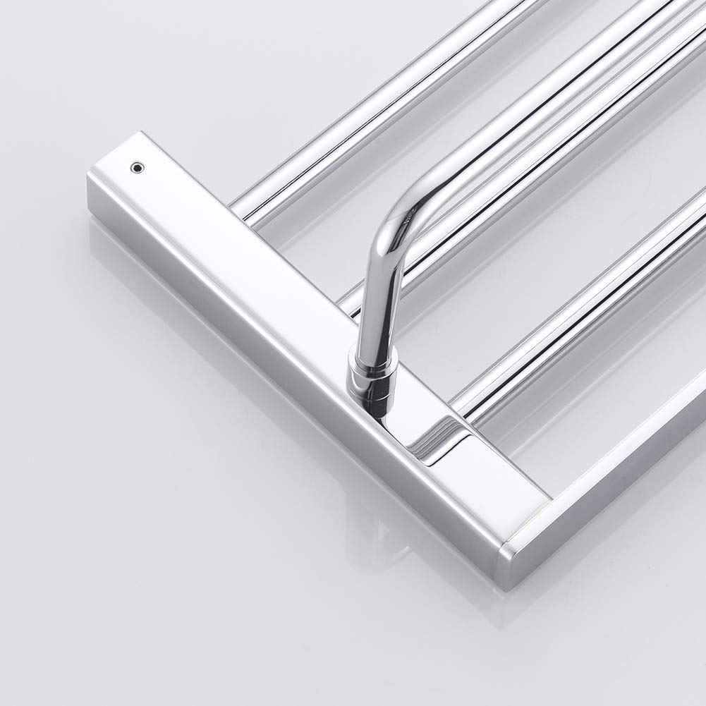 Ibergrif Plinto, Wall Toallero Múltiple Cuadrado, Estantes de Latón, Repisa de Baño, Plata
