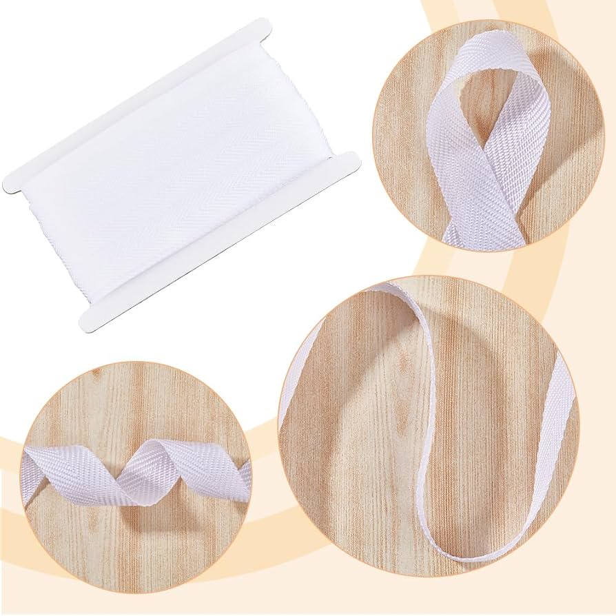 Nastri in Sbieco di Cotone 20mm 45m Nastro Twill a Spina di Pesce Bianco Cotone Bias Binding Tape Nastro di Rilegatura Nastro Bunting per Bordatura