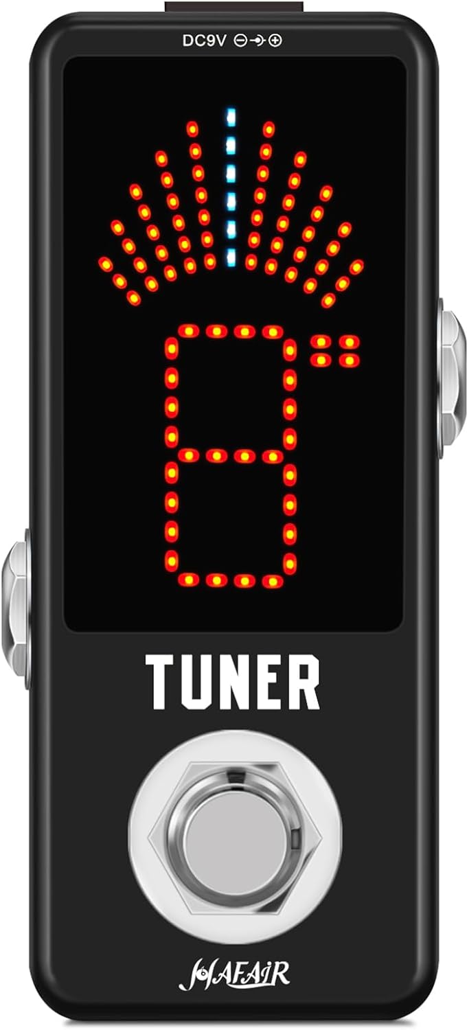 Deluxe Chromatic Tuner Pedal,Large Screen High Precision ±0.1% Accuracy,Display Leads Clear Results of Tuning for Electric Guitar and Bass