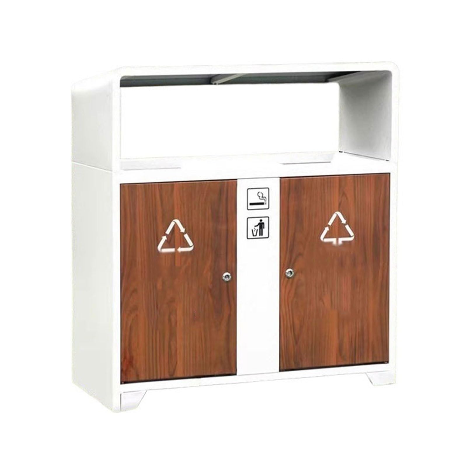 Papelera de Reciclaje Bote de Basura for área pública Contenedor de Basura metálico clasificado