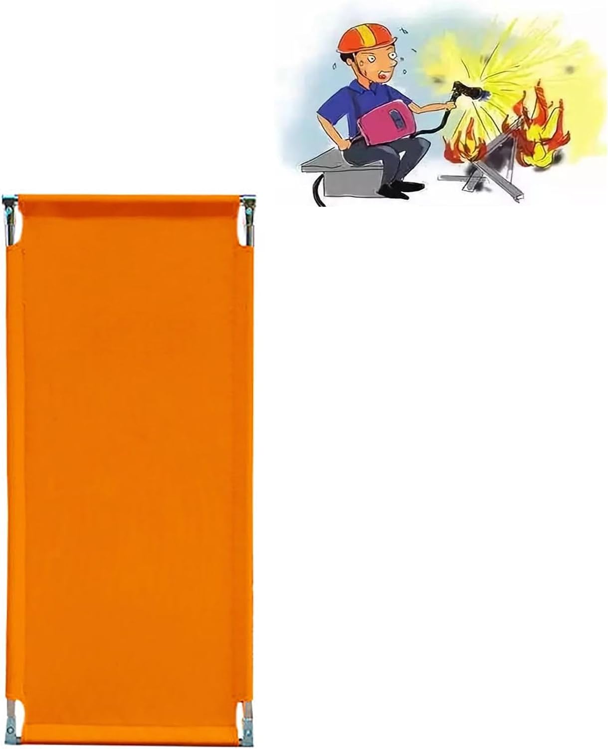 Welding Curtain Screen - 2 Pack Orange 58x(110-180) cm | Durable Welding Protection, Flame-Resistant, Heavy-Duty Steel, Ideal for Home & Industrial Use