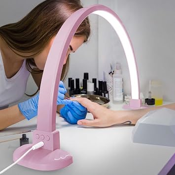 Half Moon Light for Nail Desk, 30 in 45W Half Moon Nail Lamp, Adjustable Brightness Color Temperature Moon Lamp Nail Tech, Arch Nail Lamp, Manicure Lamp Table Light