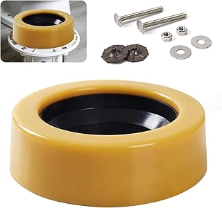 Extra Thick Toilet Wax Ring Kit with Flange & Bolts – Universal Toilet Ring Seal, Fits 3 & 4in Waste Lines for Floor Outlet Toilets – Leak Proof & Odor Resistant for New Install or Re-seat