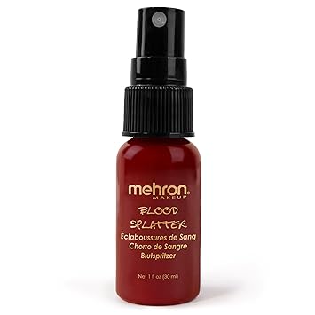 Mehron Makeup Blood Splatter | Professional Fake Spray Blood | Performance, Halloween, Face Paint, Costumes, Special FX 1 fl oz 30 ml | Made in the USA