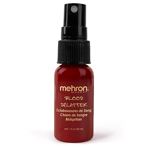 Mehron Makeup Blood Splatter | Professional Fake Spray Blood | Performance, Halloween, Face Paint, Costumes, & Special FX 1 fl oz (30 ml)