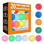 meizhouer Colored Ping Pong Balls: 20 Pack 3 Star ABS - Durable & High Bounce for Kids Adult Practice(Pack of 20 Colored)