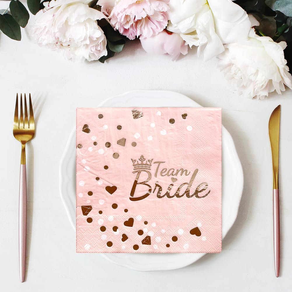 JGA Servietten – Team Bride Motiv, 33x33 Cm, 3-lagig, Perfekt Für Junggesellinnenabschied