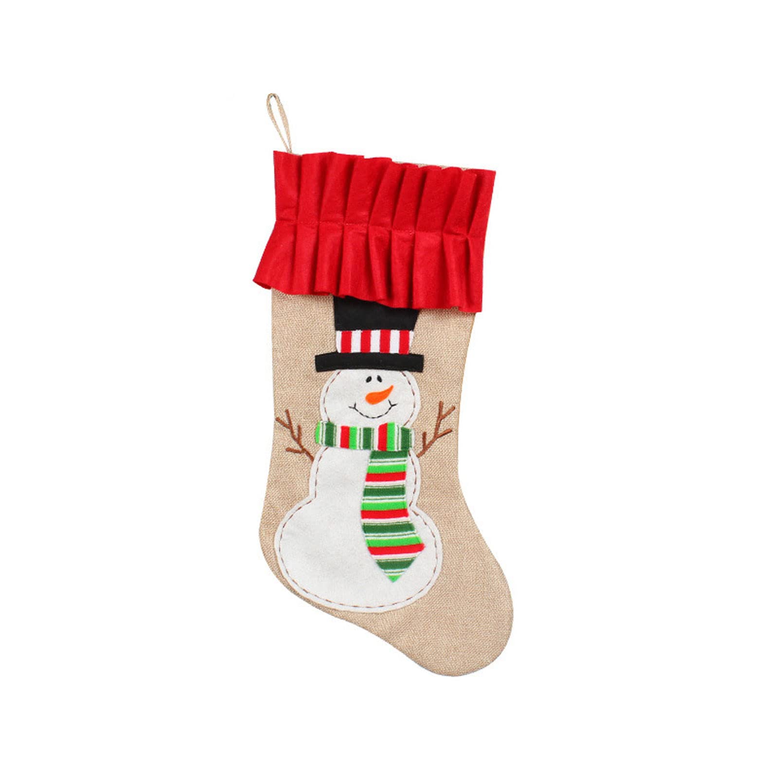 Buxuaaaa Christmas Cartoon Santa Snowman Tree Stocking Pendant for Tree Firplace Family Gather Party Decor Christmas Stocking