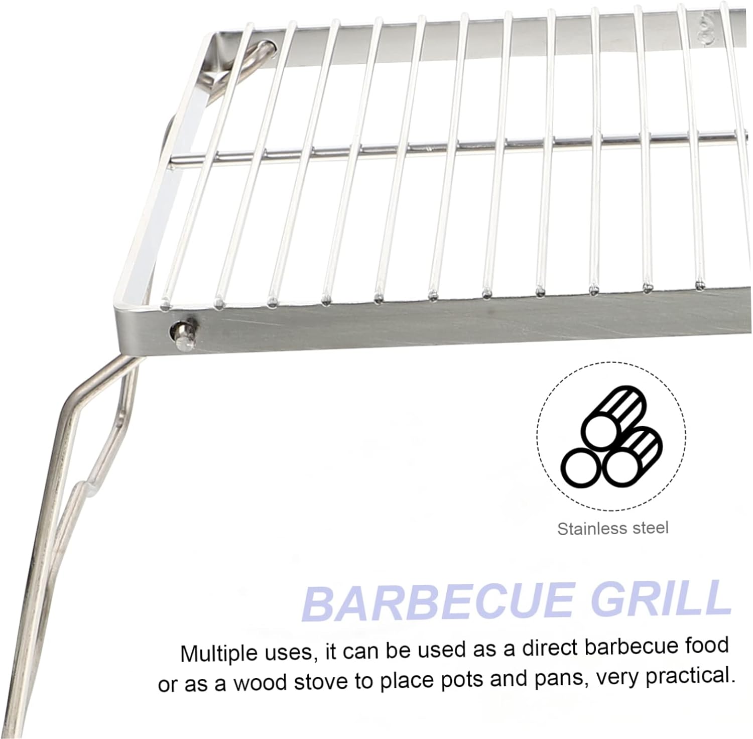 Stainless Steel Bbq Grill Compact Folding Camping Grill Outdoor Barbecue Rack Space-saving Design