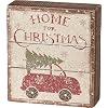 Primitives by Kathy Rustic Slat Box Sign Home for Christmas