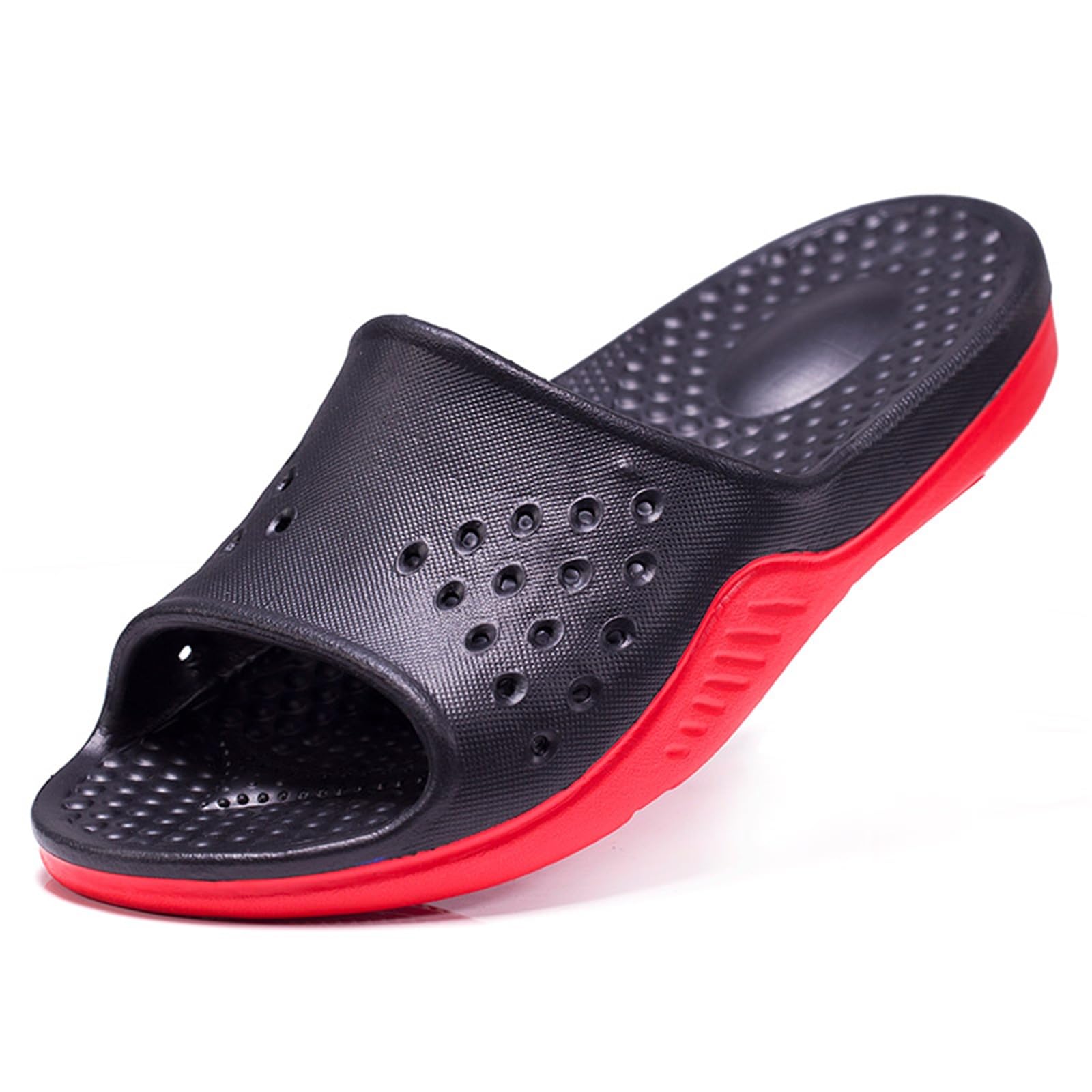 Slides Unisex Sandalias De Deslizamiento Eva Transpirables Perforadas, Zapatillas Antideslizantes Cojín Grueso Dos Tonos para La Piscina del Baño Y El Uso Diario-gray-40