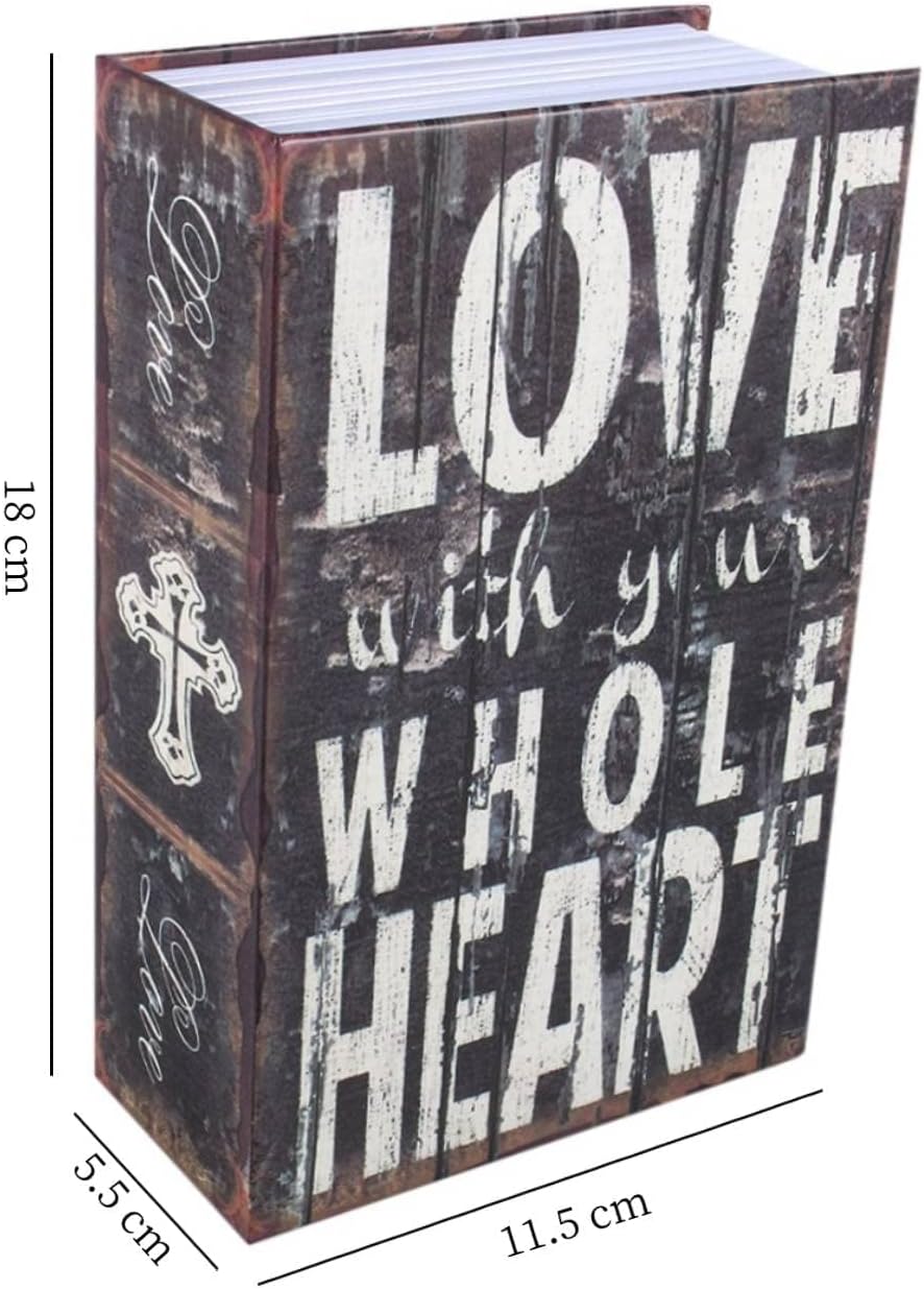 Book Box, Portable Hidden Security Book Storage Case with Key Lock Travel Home Jewelry Passport Money Cash Secret Security Lock Box 18 x 11.5 x 5.5cm / 7.09 x 4.53 x 2.17inch