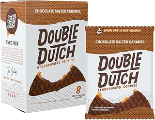 Double Dutch Stroopwafel Cookies – 2 Pack – 16 Waffles – Caramel, Blueberry, Vanilla, Chocolate Salted Caramel (16 Count, Chocolate Salted Caramel)