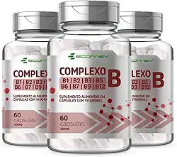 3 Potes Complexo B Forma Ativa Com Vitaminas Concentrado 500mg 180Cáps Kit 6 Meses Ecomev