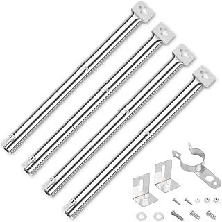GFTIME BBQ Universal Grill Burner Tube Adjustable 12-17.3 inch for Master Forge, Perfect Flame, Uniflame, Lowes and Other Model Gas Grills OEM/ODM, Stainless Steel Burners Replacement Parts (4 PACK-1)