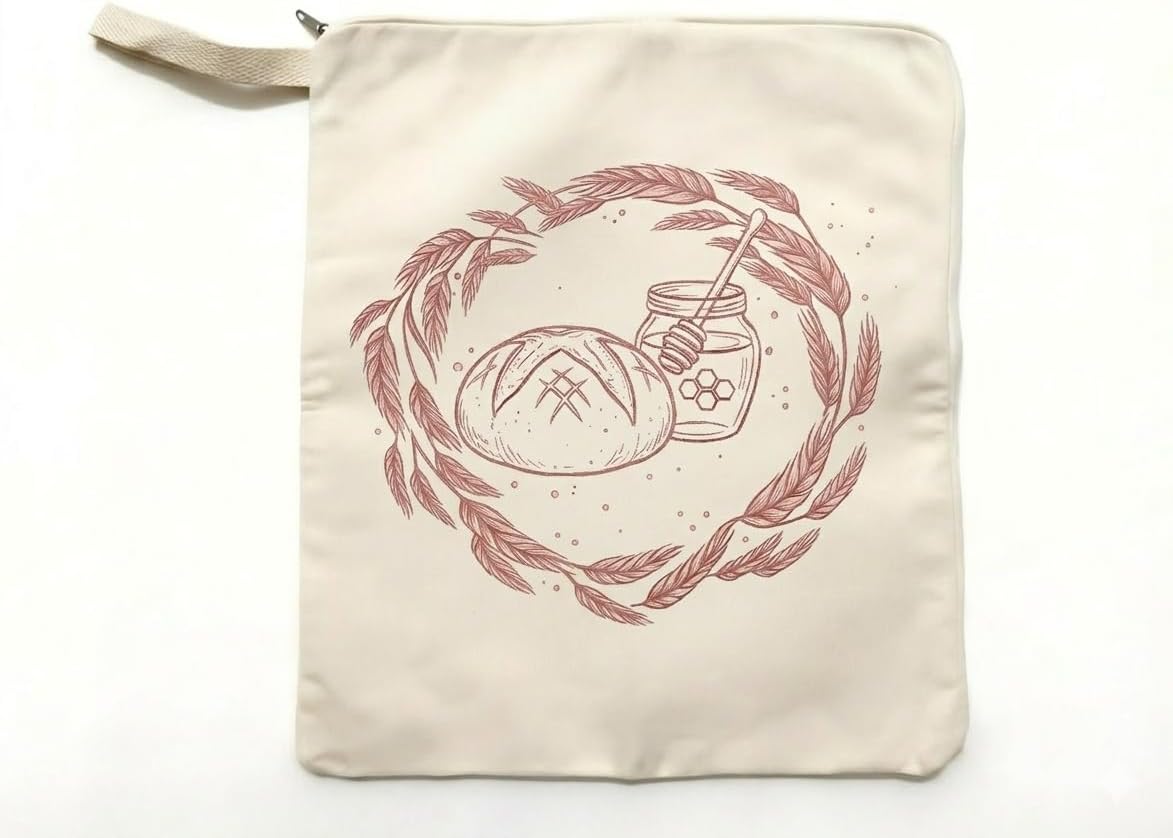 2 Pack Beeswax Bread Bag, Sourdough Bread Bags for Homemade Bread Sourdough, Cotton Linen Beeswax Bread Bags for Sourdough, Bees Wax Bread Bag, Reusable Bread Bag, Bread Storage Bags
