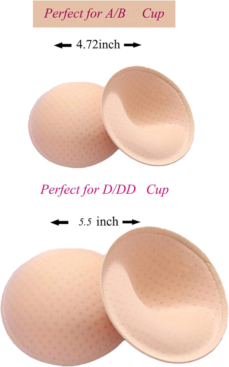 ONDY Bra Insert Pads 2 Pairs, Round Breast Enhancers,Invisible Bra Push Up Pad for Yoga Sports Bra - Image 6