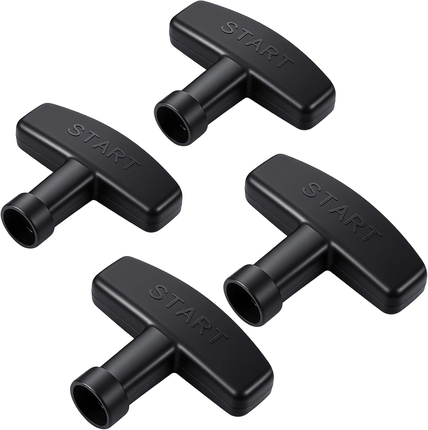 4 Pack Pull Cord Handle Replacement Recoil Starter Pull Handles Gasoline Engine Starter Handle Grip For Generator Chainsaw Trimmer Edger Brush Cutter Engine Parts (Black)
