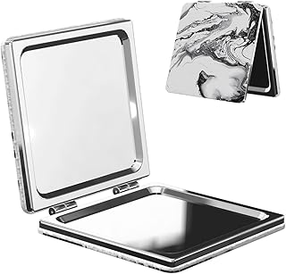 Black and White Marble Portable Pocket Makeup...