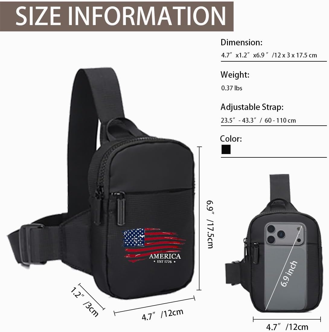 FOECBIR Small Travel Sling Bag For Men, Mini Sling Bags Waterproof For Women Crossbody Bag Chest Bags For Travel Work Sport (1776, Small) - Image 3