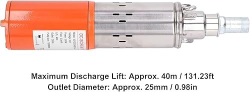 Miniatura 5 de Bomba solar de CC, Bomba sumergible de 24 VCC, Bomba sumergida de cabeza de 131.2 ft de alta presión, Bomba de refuerzo para riego de césped de