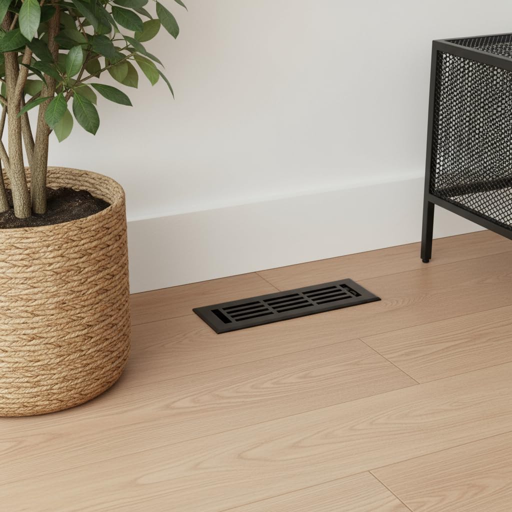 Empire Register Co Vent Cover - 2"x10" Floor Registers Air Vent Covers for Home Floor, Heavy Duty Walkable Antique Style Oil Rubbed Bronze Finish Linear Design Air Vents with Metal Damper Attached image 5