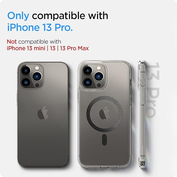 Spigen for iPhone 13 Pro Case, Ultra Hybrid MagFit [Anti-Yellowing] [Compatible with Magsafe] - Carbon Fiber