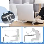 2pcs Alloy Mini Laptop Stand for Desk, Silver Computer Keyboard Stand, Self-Adhesive Invisible Computer Stand for Laptop