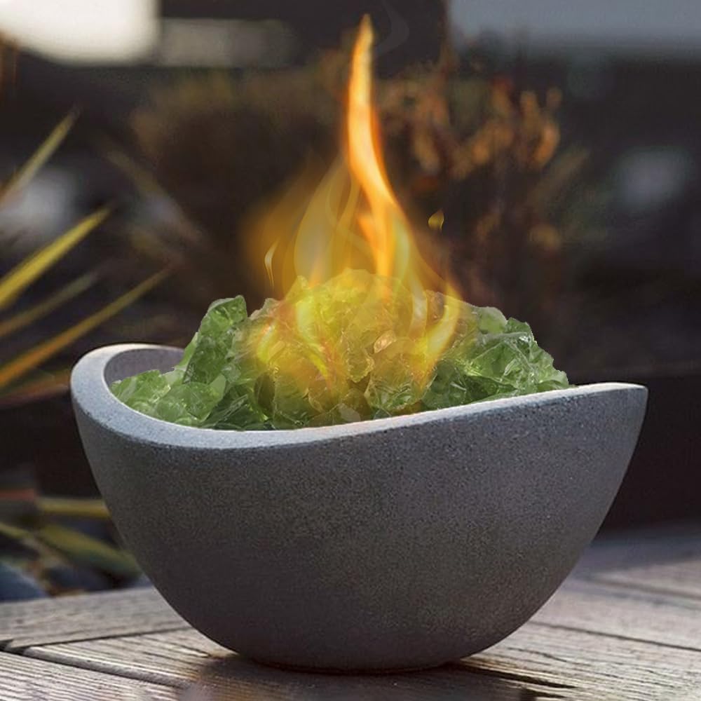 RUIRUI Fire Glass for Fire Pit, 10 Pounds Reflective Fireplace Glass 1/4 Inch Glass Rock for Outdoorliving and Indoors Firepit Glass Decoration (Dark Seagreen)