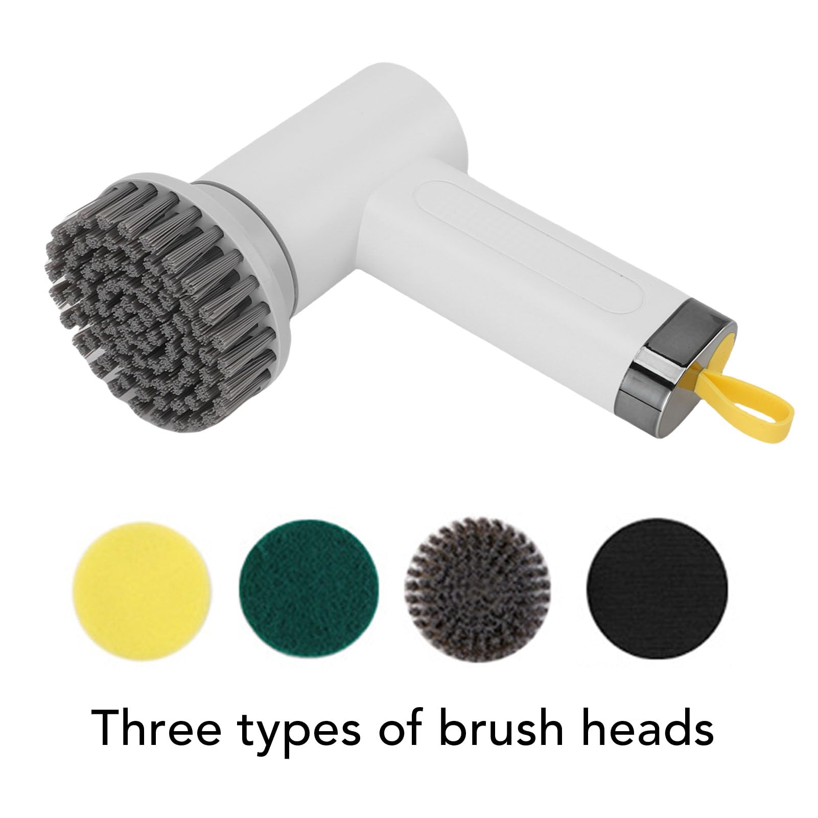 Zerodis Elektro-Spin-Scrub Ber, Schnur Lose Rotierende Dusch Reinigungs Bürste mit 3 Austauschbaren Köpfen für Badewanne Küchen Wand Fenster Boden (White)