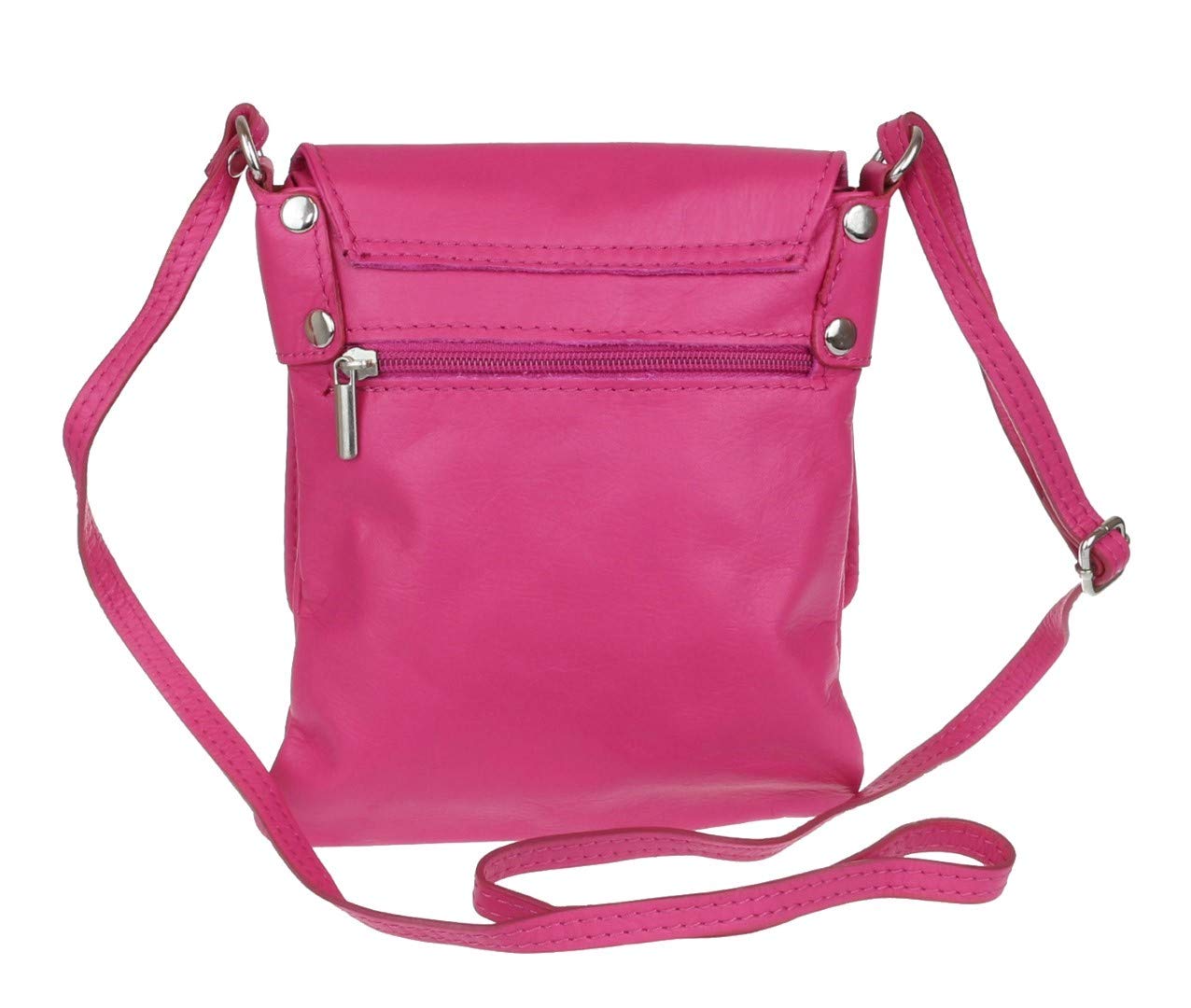 Girly Handbags Bolso bandolera de piel italiana para mujer, bandolera pequeña de piel suave
