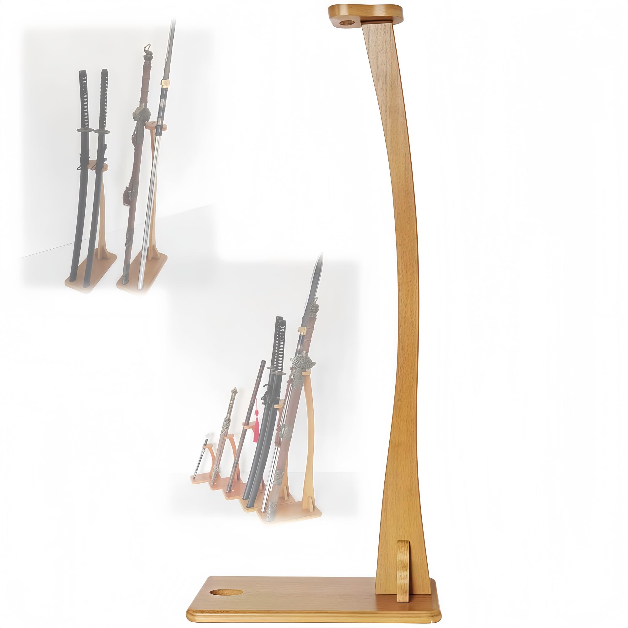 Vertical Samurai Sword Rack Waterproof?Enduring, Lightweight and Space-Saving?Easy to Install for Wall Mount Japanese Samurai Display Stand.(A,Extra Large)