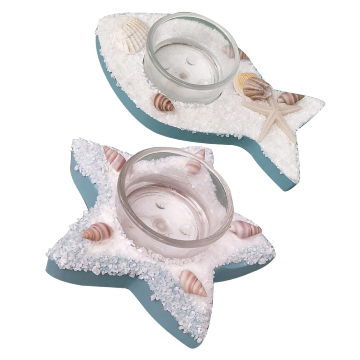 2 Set Cangoli Di Stelle Marine Candele Candela Conica Candelieri Senza Titolare Arredamento Candelabro Da Tavolo Porta Tealight Nautico Di Legno 2 Pezzi*2