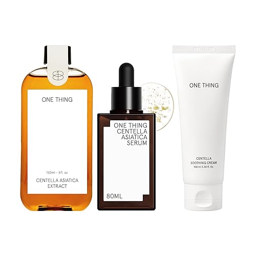 ONE THING Soothing Centella Asiatica Trio Lineup - Extracto de tóner, suero y crema